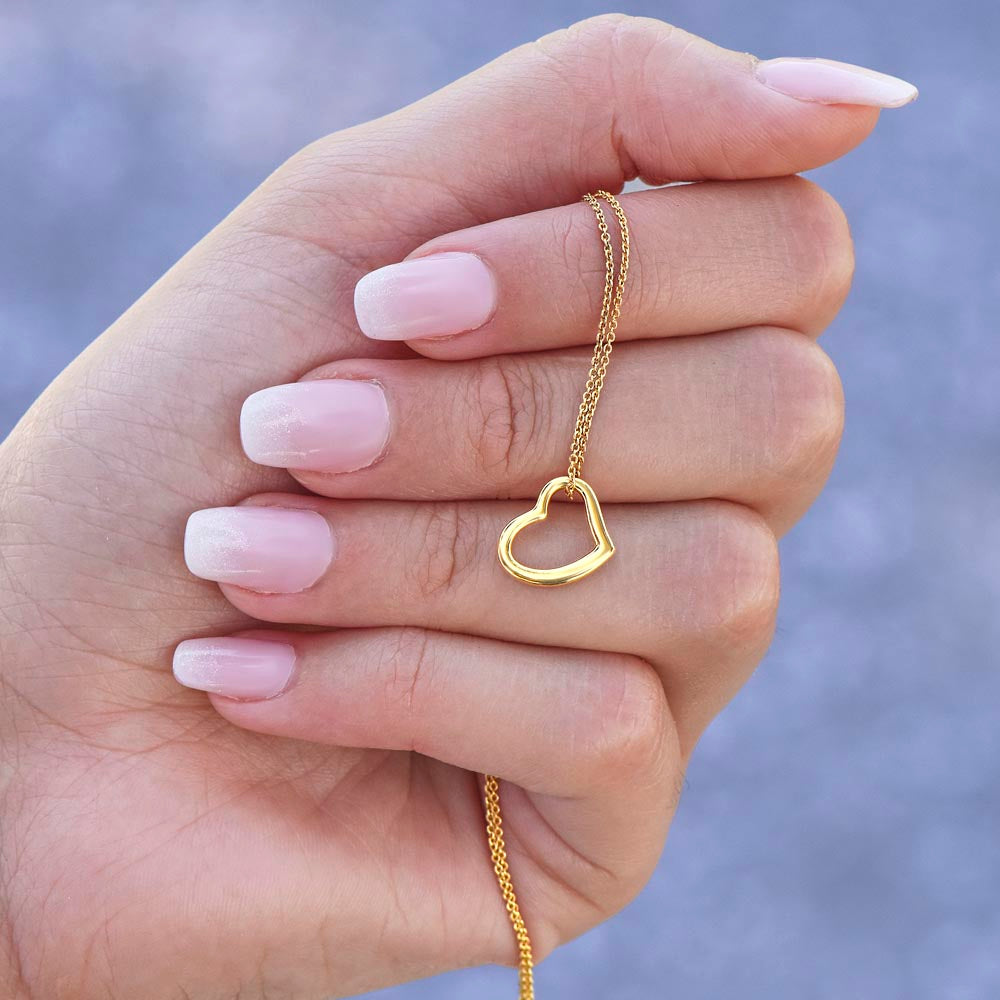 Minimalist Heart Necklace in 18K Gold – Adjustable Chain- Luxury Gift Box Option
