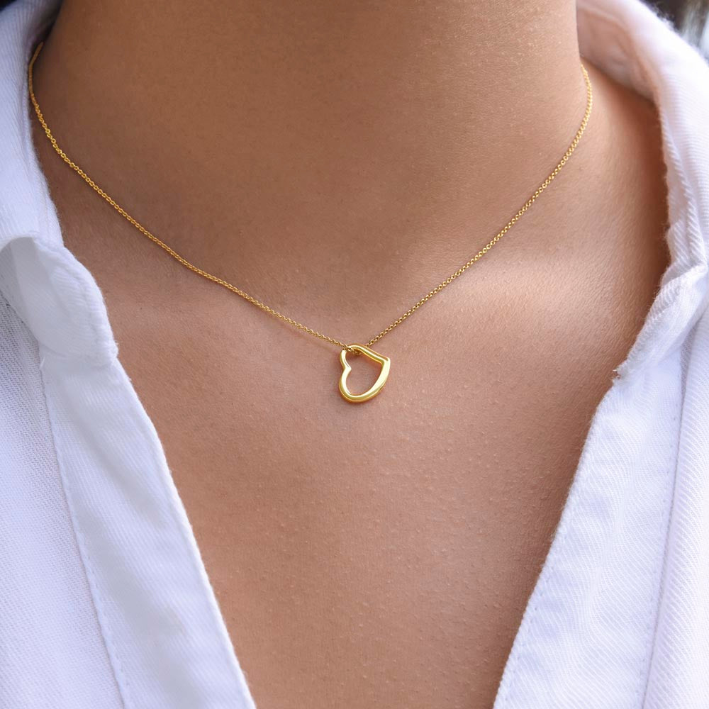 Minimalist Heart Necklace in 18K Gold – Adjustable Chain- Luxury Gift Box Option