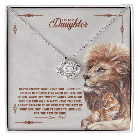 To My Beautiful Daughter, I Promise To Love You For The Rest Of My Life Necklace