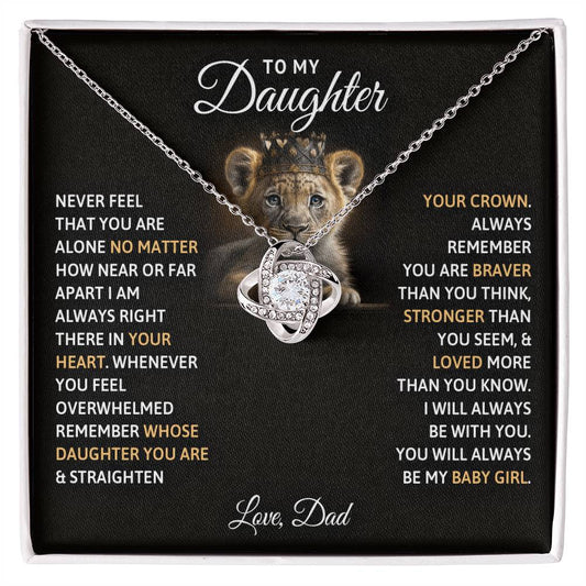 To My Daughter, You Will Always Be My Baby Girls Necklace