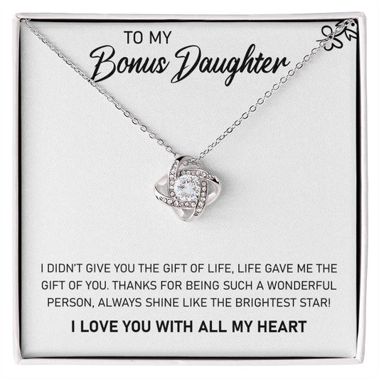 To My Bonus Daughter, Always Shine Like The Brightest Star Necklace