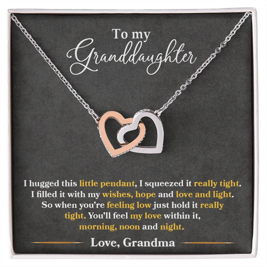 To My Granddaughter, You'll Feel My Love Within This Necklace